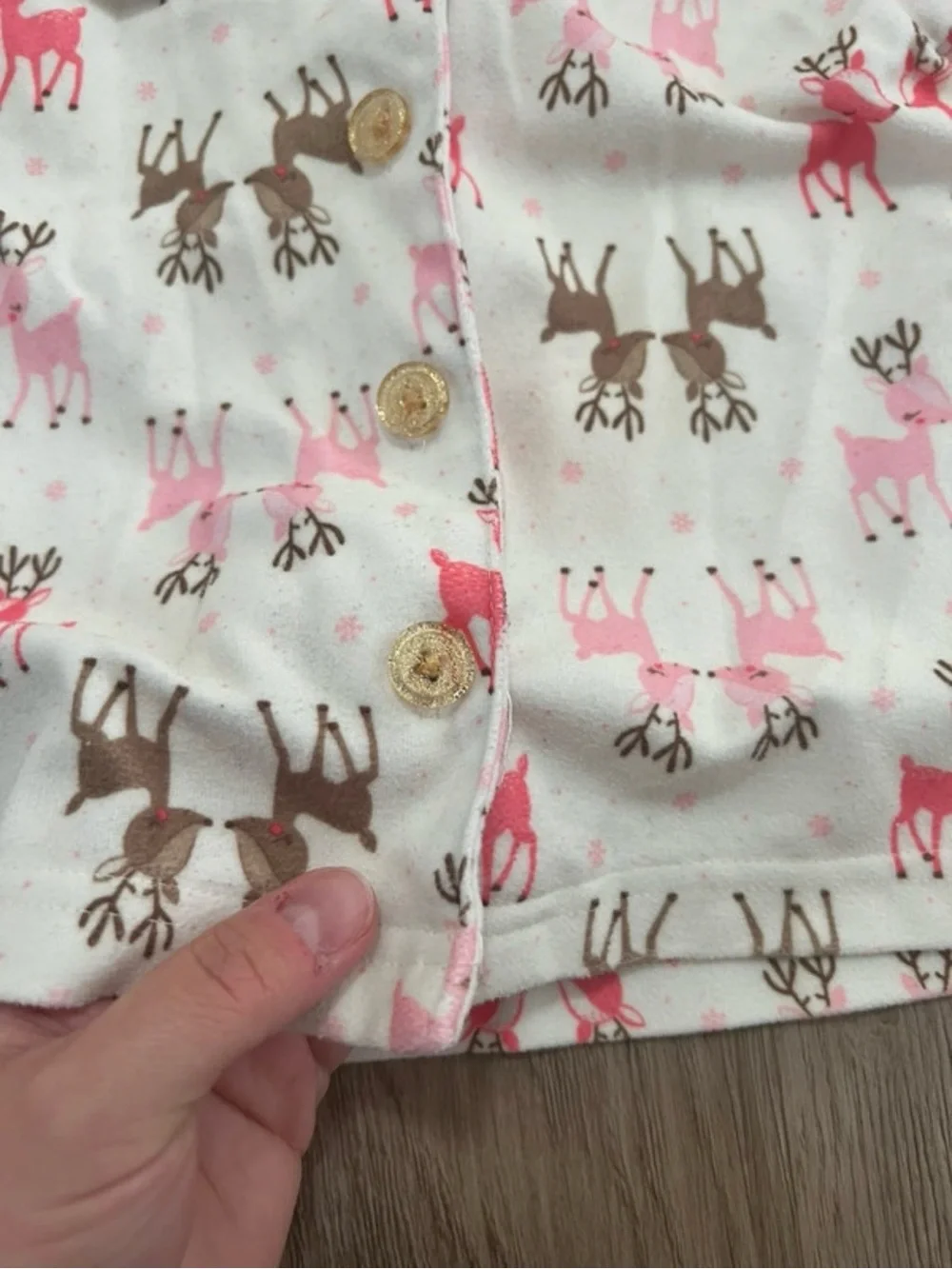 Carter’s 18M Pink Reindeer Fleece Pajama Set Girls